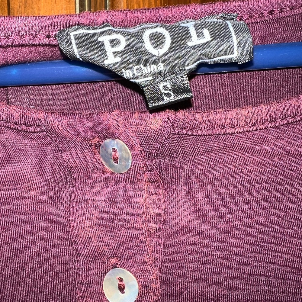 POL Deep Burgundy Button-Front Tunic NWT - image 2